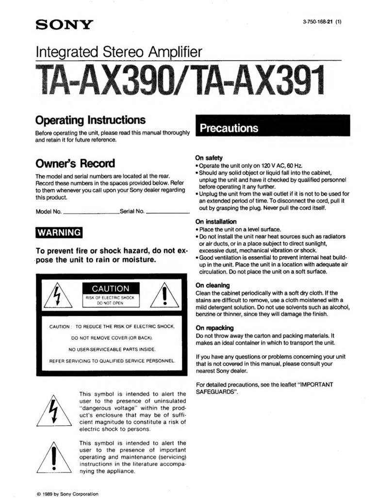 Sony TA-AX390 User manual