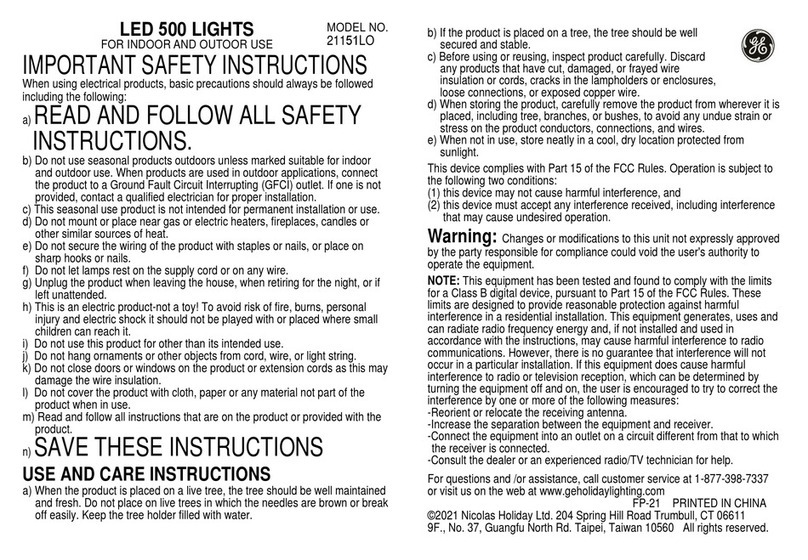 GE LED 500 LIGHTS User manual