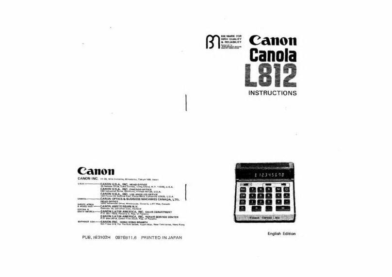 Canon Canola L812 User manual