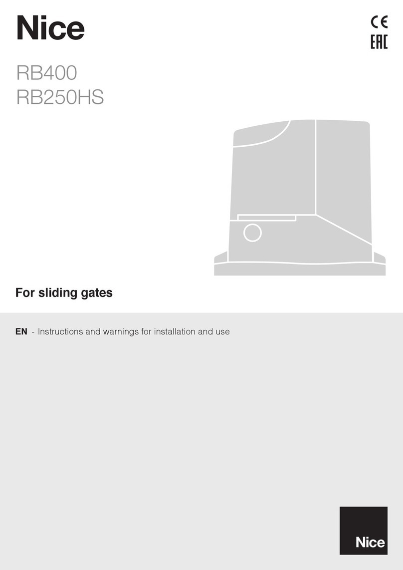 Nice ROBUS RB400 Instructions and warnings for installation and use