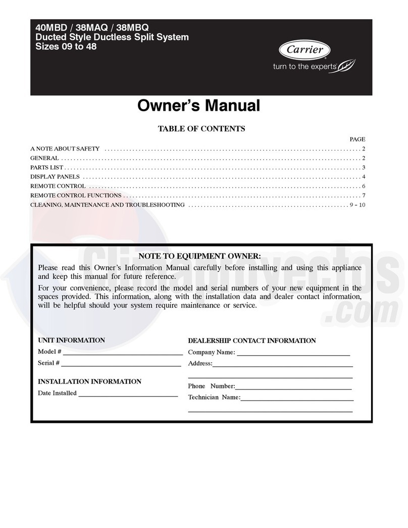 Carrier 38MAQ Series User manual