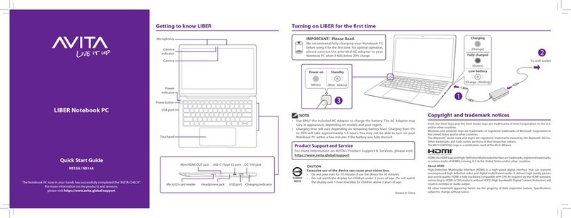 Avita LIBER NS13A quick start guide