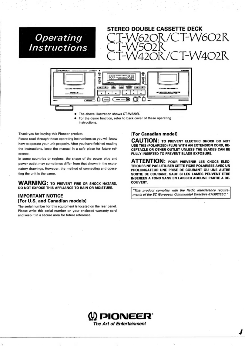 Pioneer CT-We620R User manual Pioneer CT-We620R User manual