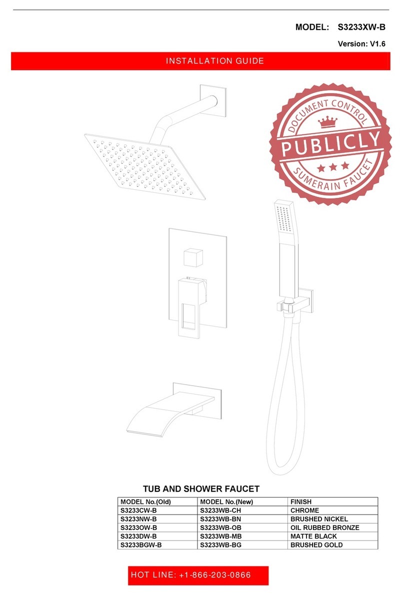 SUMERAIN S3233 W-B Series installation guide