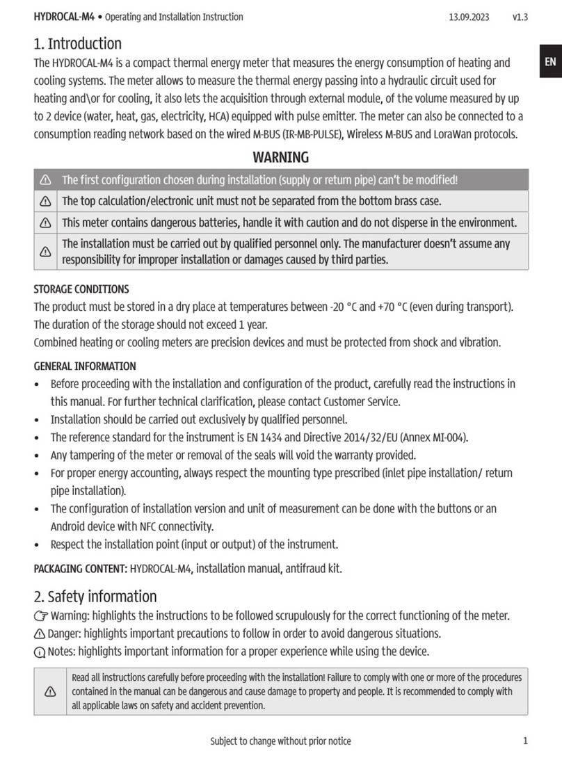 B meters HYDROCAL-M4 Assembly instructions