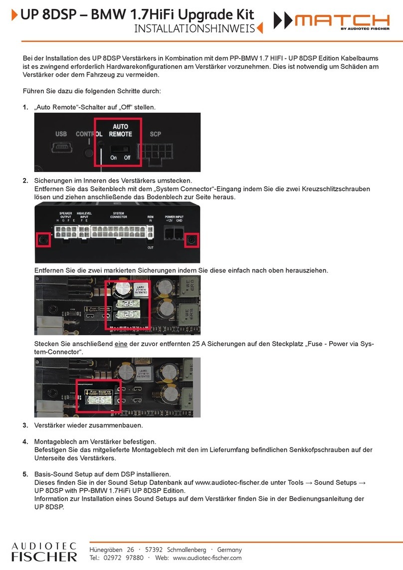 Audiotec Fischer Match UP 8DSP Installation notes