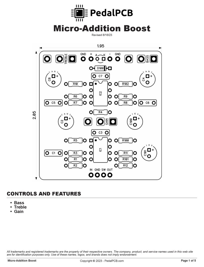 PedalPCB Micro-Addition Boost User manual PedalPCB Micro-Addition Boost User manual