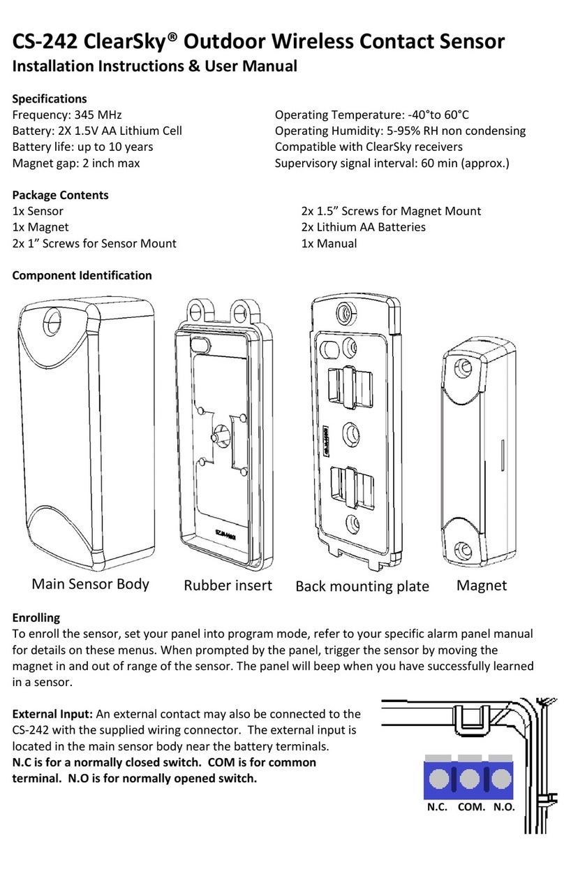 Ecolink ClearSky CS-242 Installation instructions & user manual Ecolink ClearSky CS-242 Installation instructions & user manual