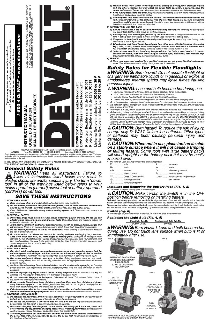 DeWalt DC519 instruction manual