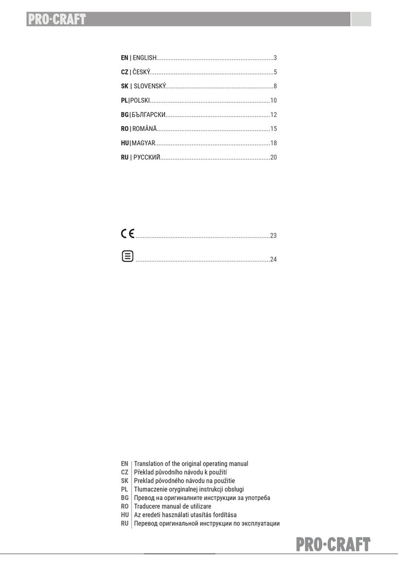 PROCRAFT PWB260 Original operating manual