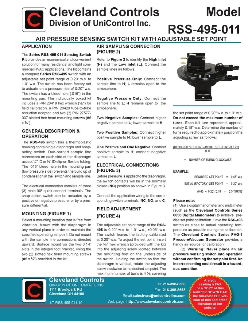UniControl Cleveland Controls RSS-495-011 manual
