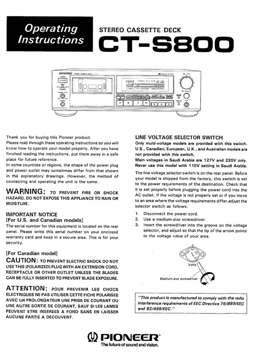 Pioneer CT-S800 operating instructions