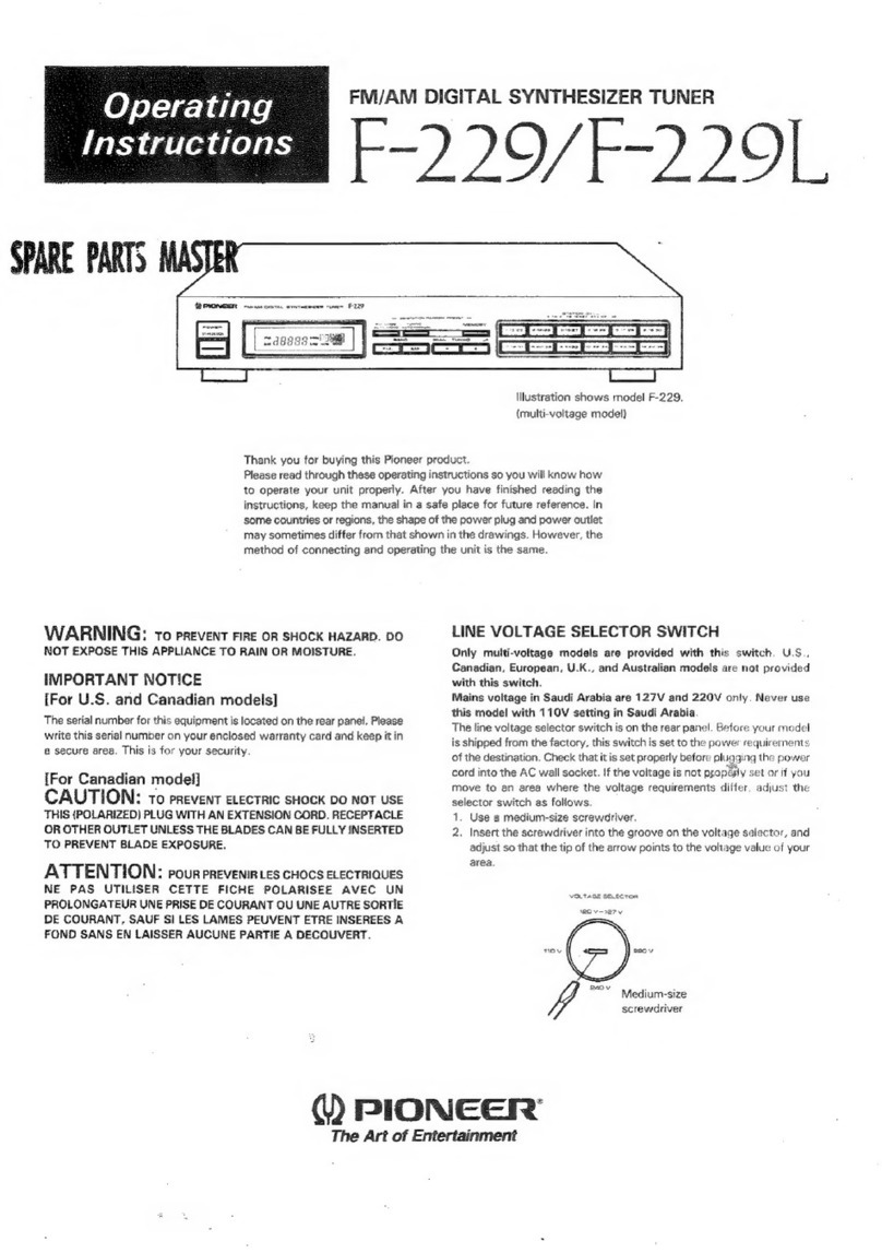 Pioneer F-229 operating instructions