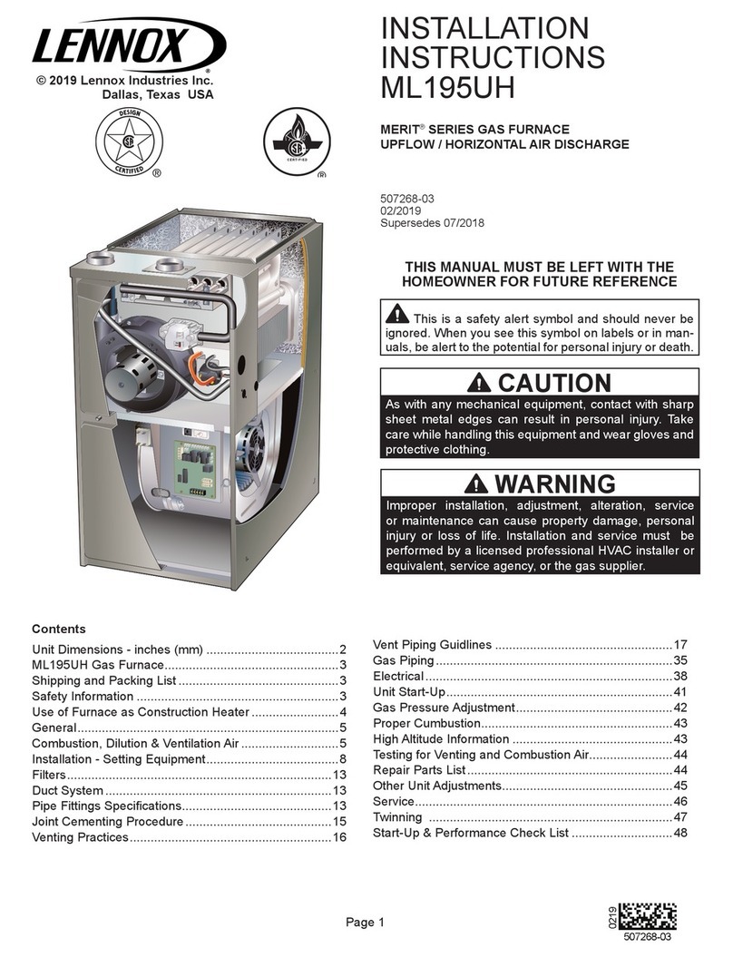 Lennox ML195UH User manual
