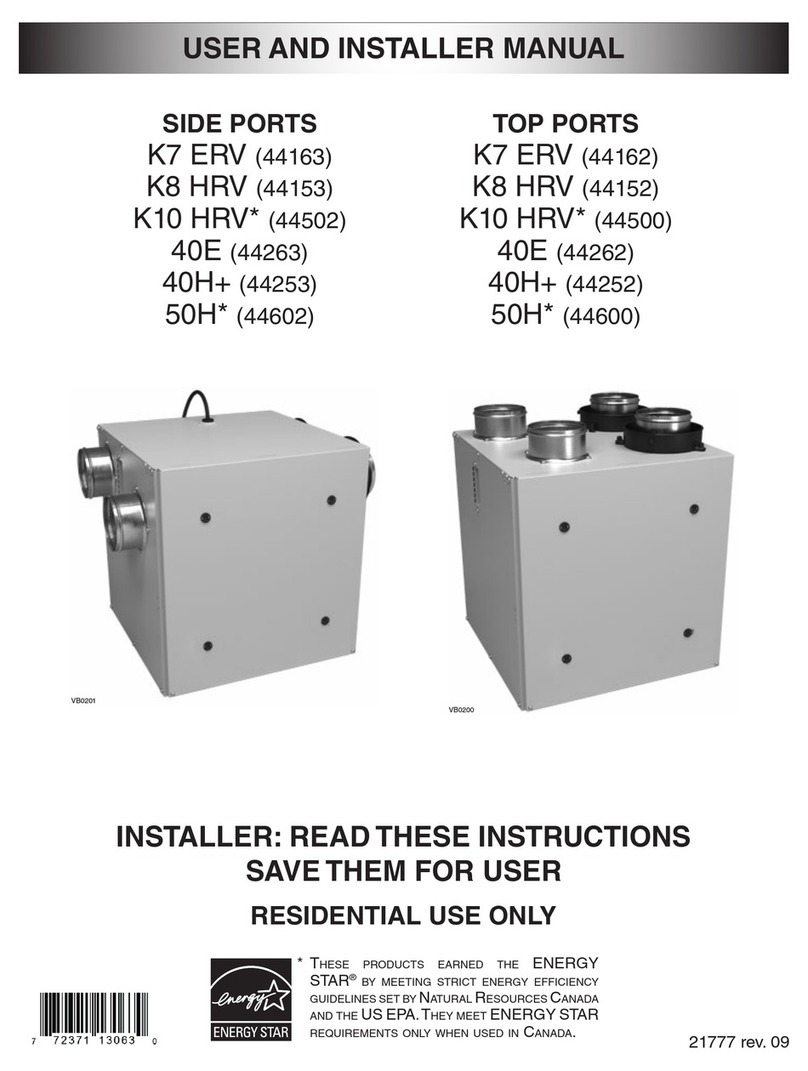 Venmar K7 ERV User's and installer's manual