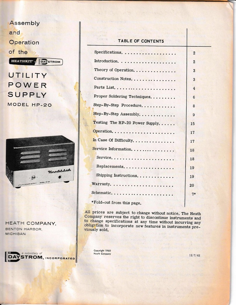 Daystrom HEATHKIT HP-20 Assembly and operation Daystrom HEATHKIT HP-20 Assembly and operation