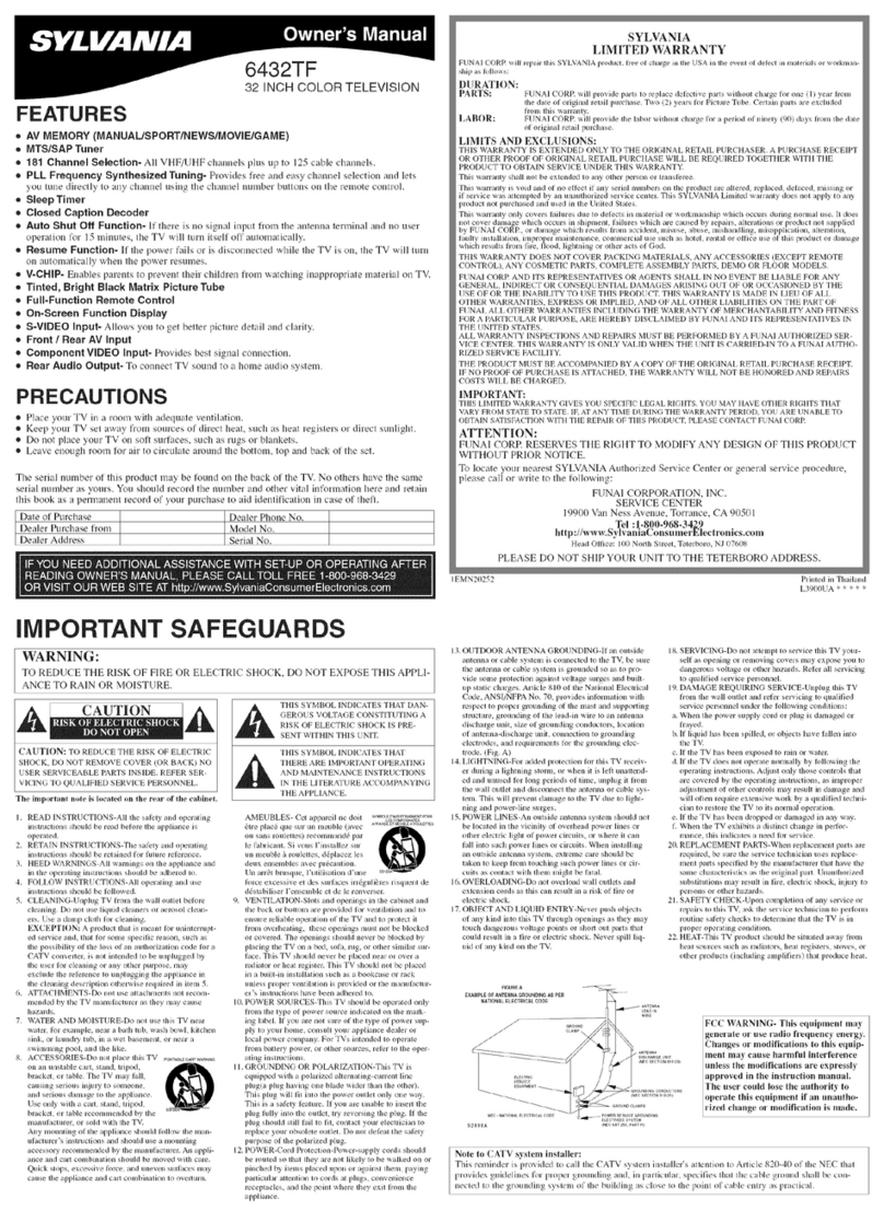 Sylvania 6432TF User manual