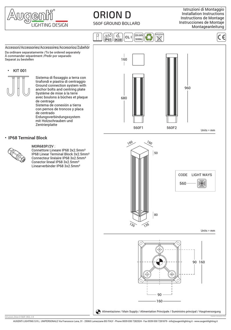 Augenti LIGHTING ORION D installation instructions
