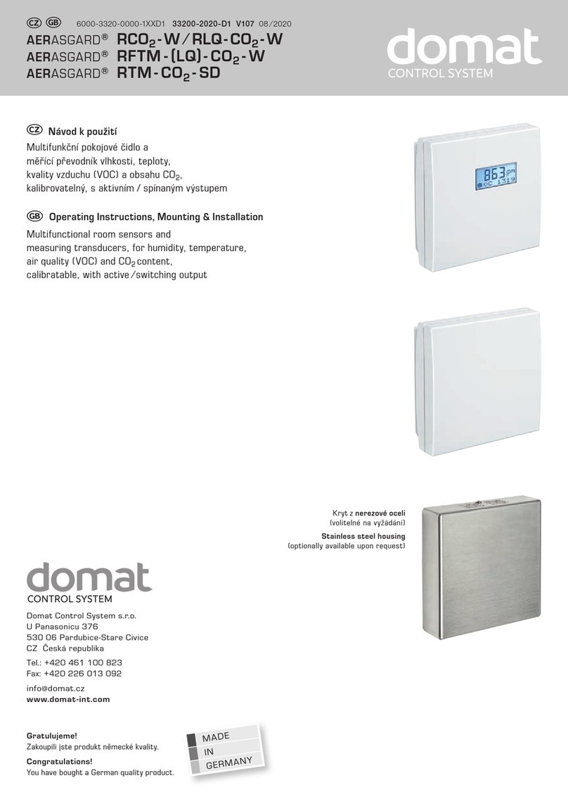 domat AERASGARD RCO2 -W Operating Instructions, Mounting & Installation