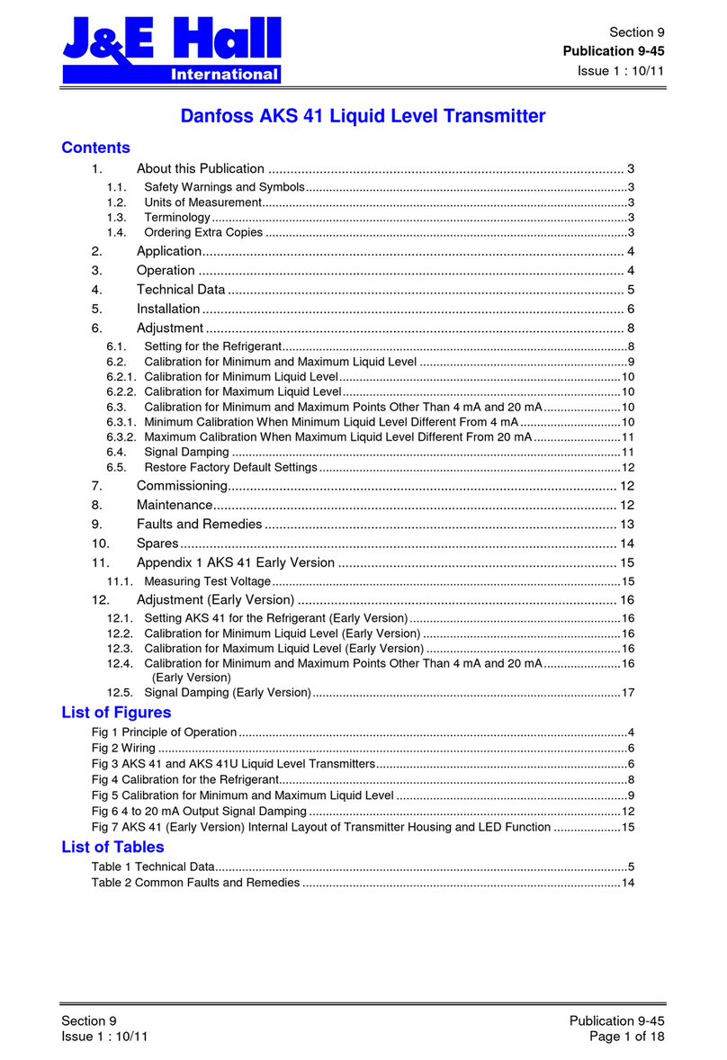 J&E Hall Danfoss AKS 41 User manual