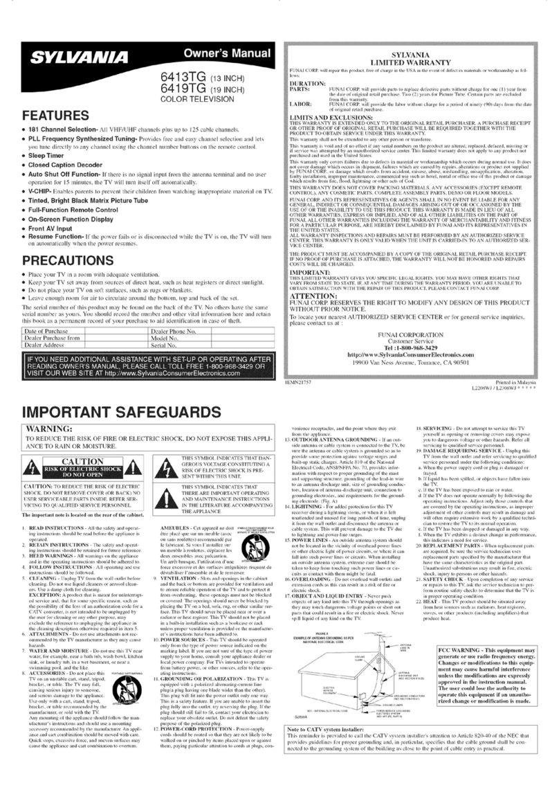 Sylvania 6413TG User manual