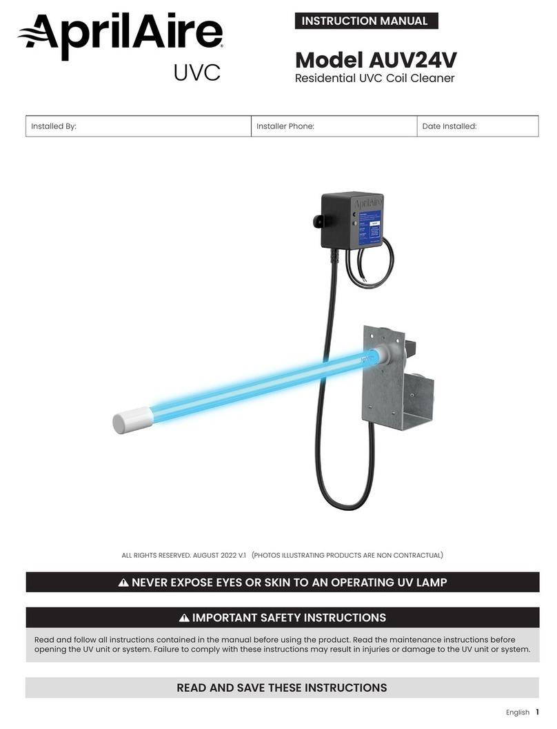 Aprilaire AUV24V instruction manual