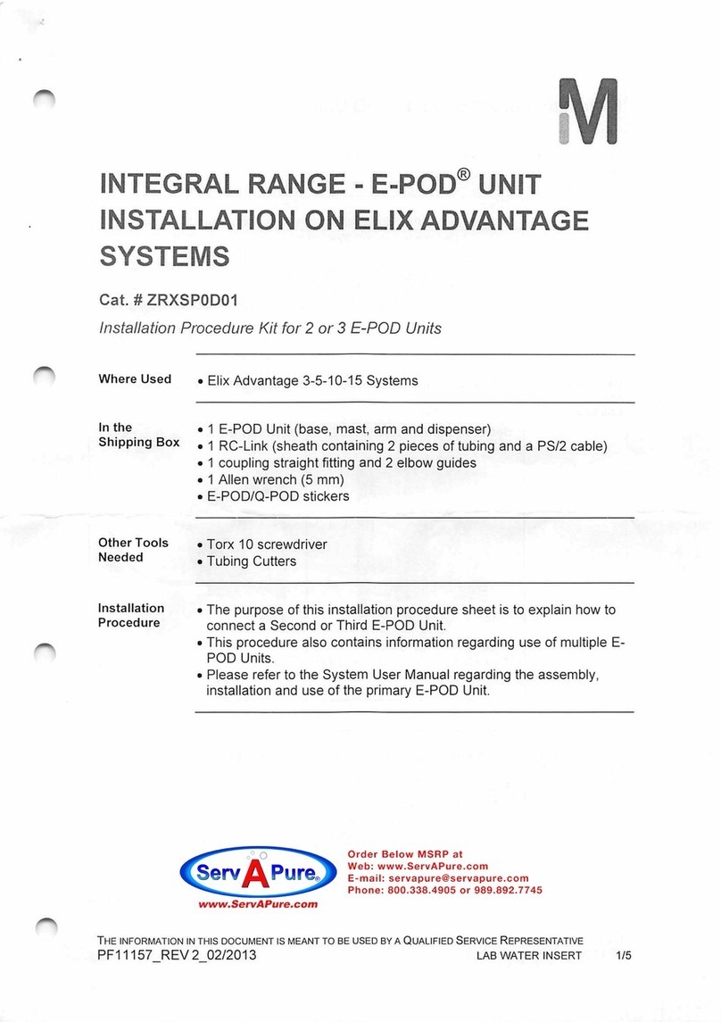 ServAPure INTEGRAL E-POD ZRXSP0D01 quick start guide