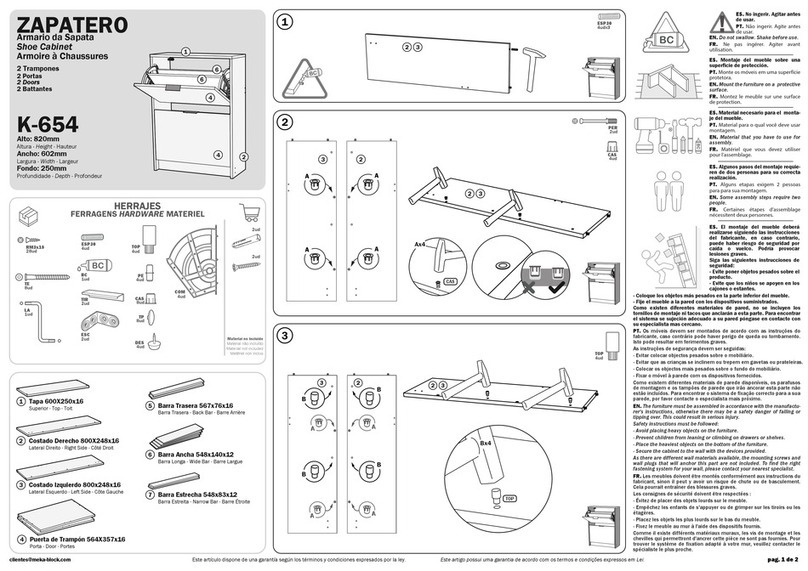 Zapatero K-654 Assembly instructions