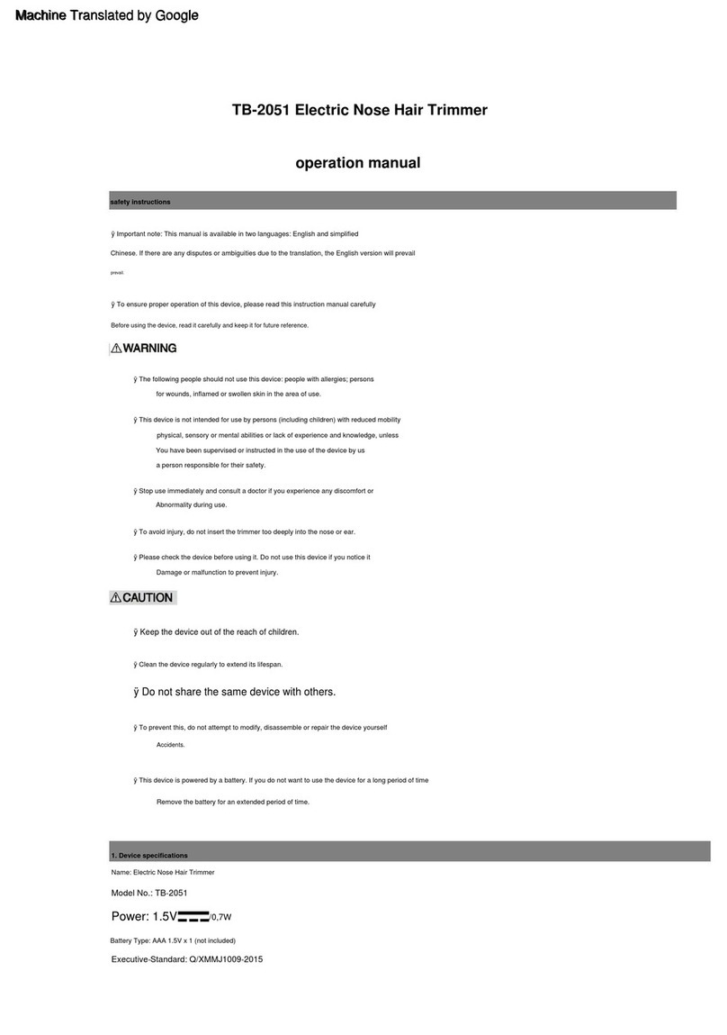 TOUCHBeauty TB-2051 Operation manual