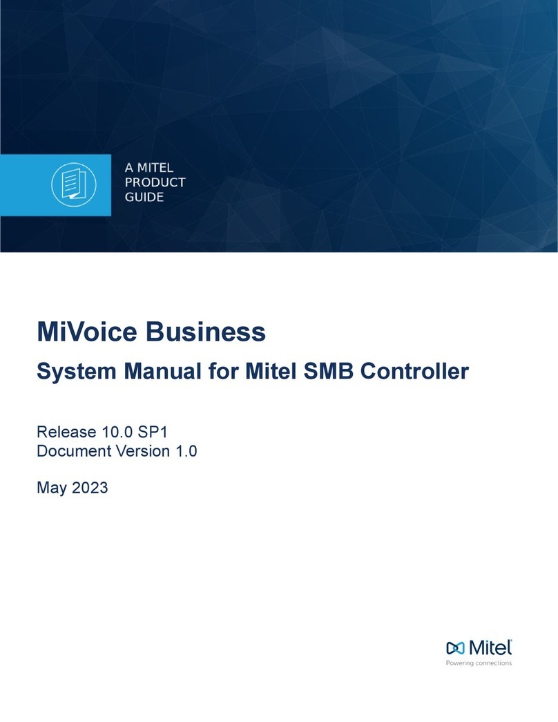 Mitel MiVoice Business SMB Controller System manual Mitel MiVoice Business SMB Controller System manual