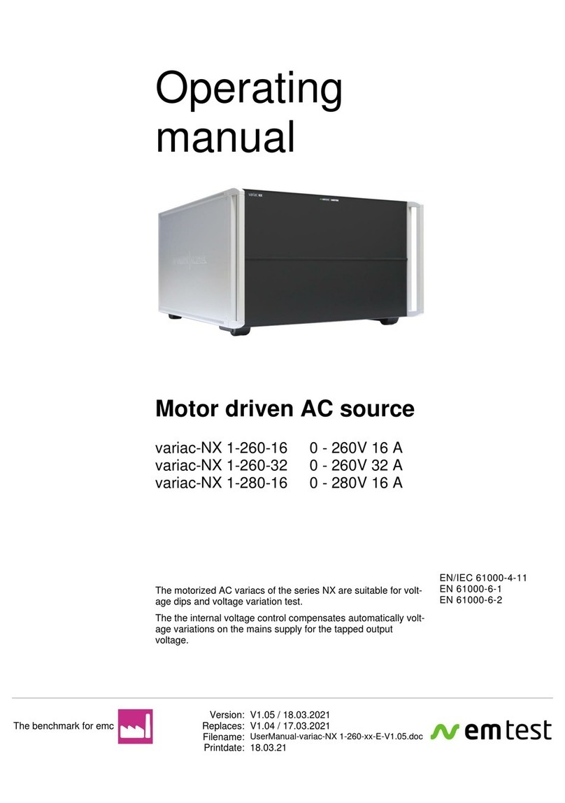 EMTEST variac-NX 1-260-16 operating manual EMTEST variac-NX 1-260-16 operating manual