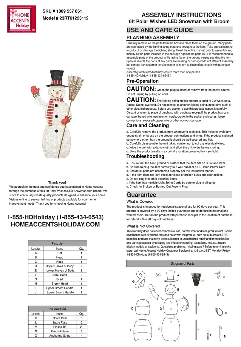 Home Accents Holiday 23RT01223112 Assembly instructions