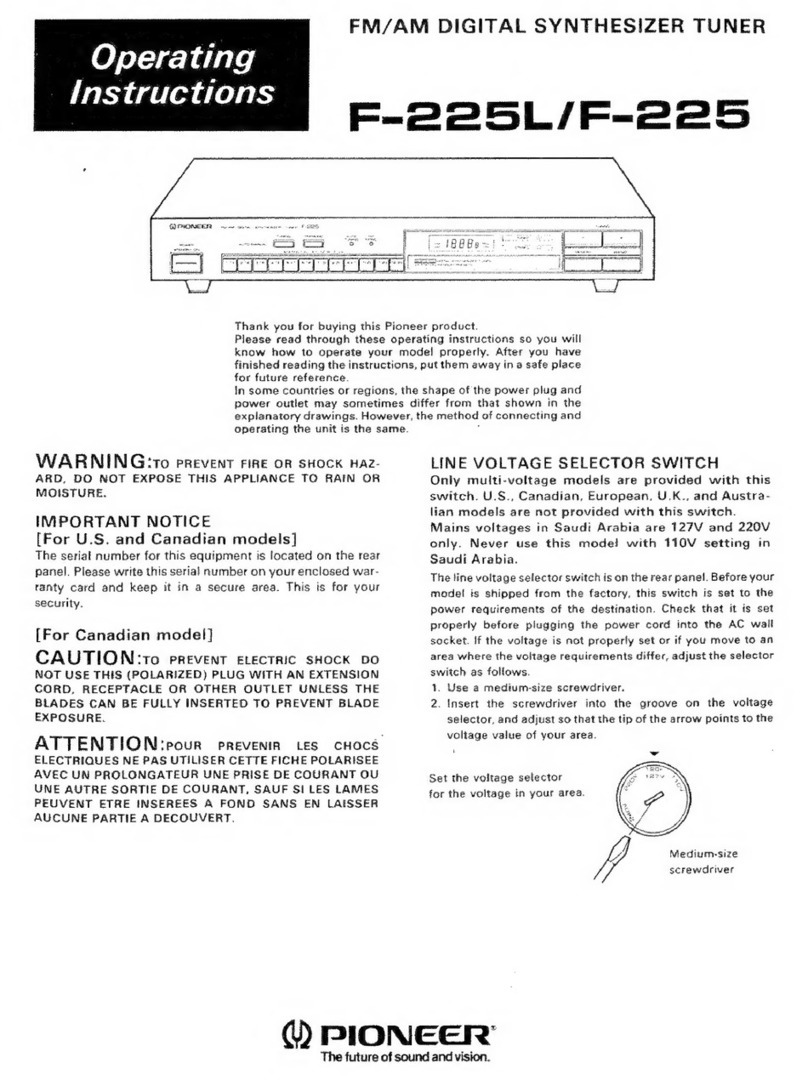 Pioneer F-225L User manual