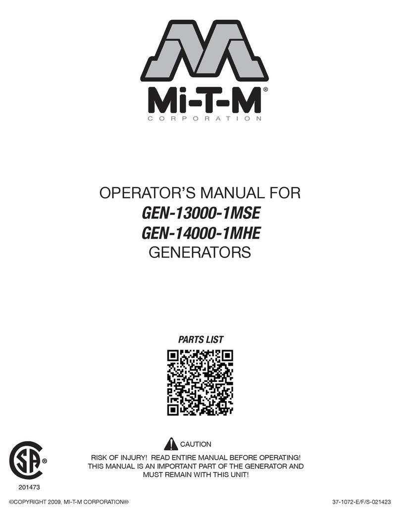 Mi-T-M GEN-13000-1MSE Operator's manual