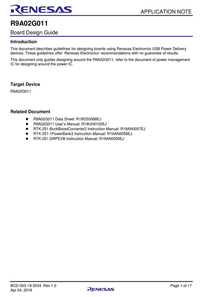 Renesas R9A02G011 Installation and operating instructions