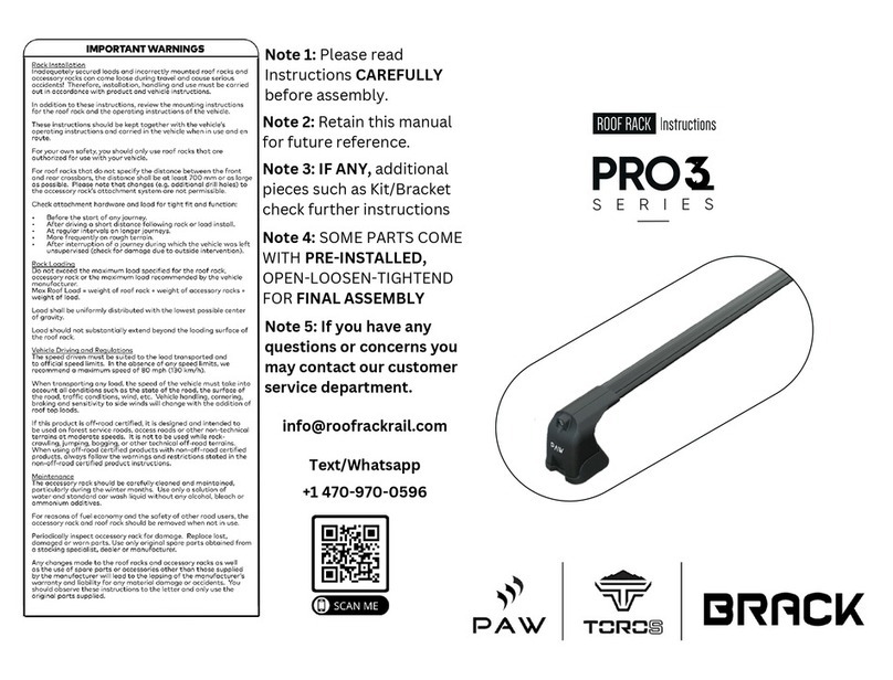 PAW TOROS BRACK PRO 3 Series instructions