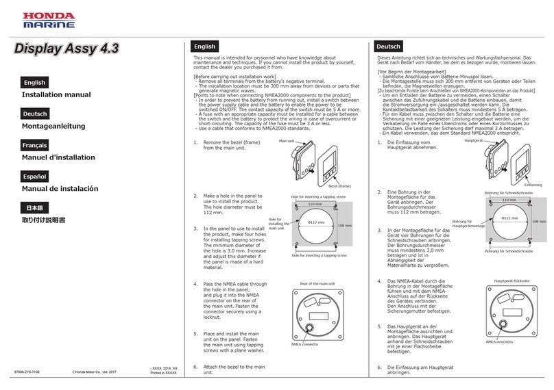 HONDA marine Display Assy 4.3 installation manual HONDA marine Display Assy 4.3 installation manual