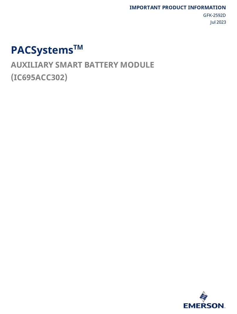 Emerson PACSystems IC695ACC302 Important product information