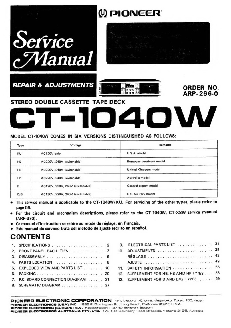 Pioneer CT-1040W User manual Pioneer CT-1040W User manual