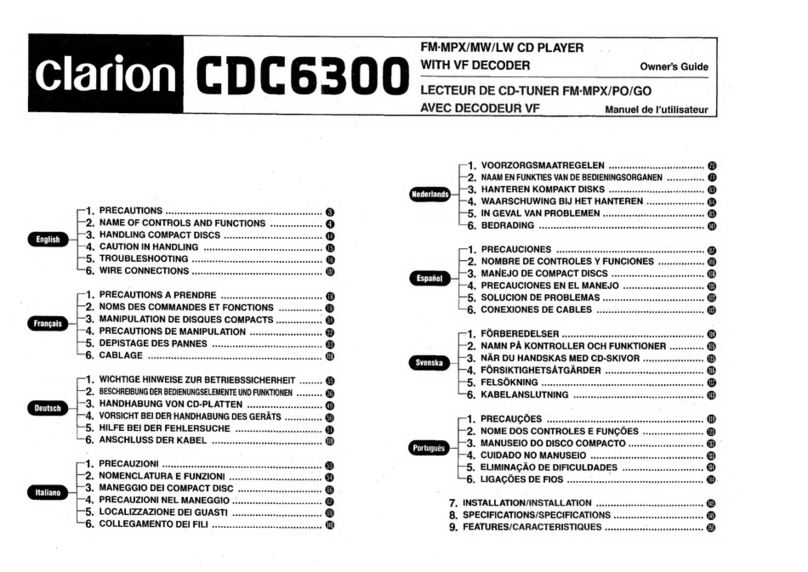 Clarion CDC6300 owner's guide