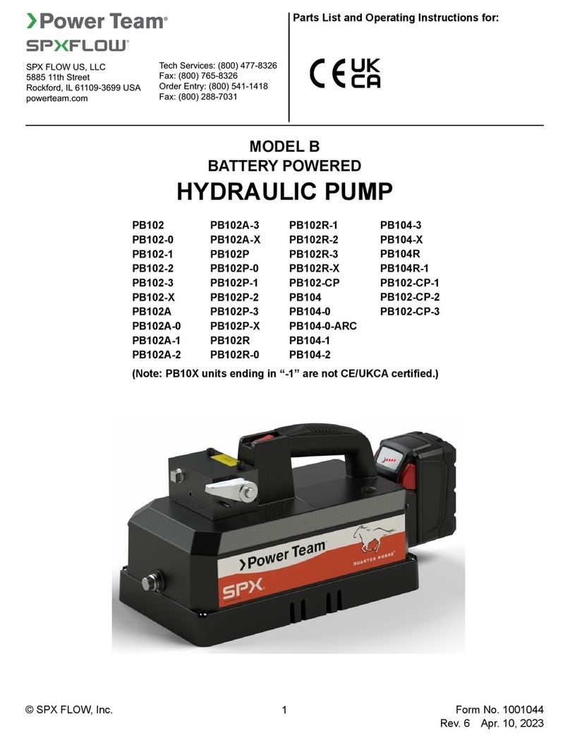SPX FLOW Power Team PB104-0-ARC Parts list and operating instructions SPX FLOW Power Team PB104-0-ARC Parts list and operating instructions