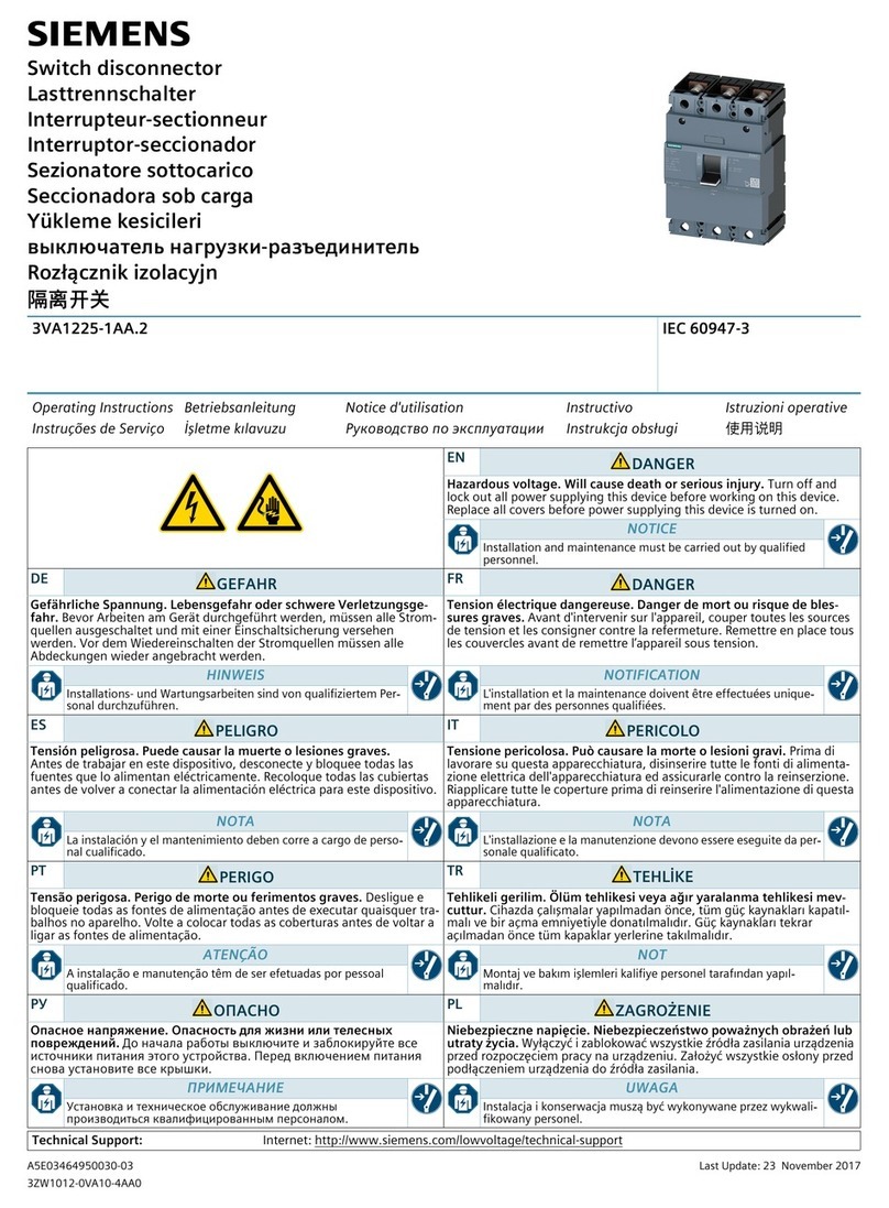 Siemens 3VA1225-1AA 2 Series operating instructions Siemens 3VA1225-1AA 2 Series operating instructions