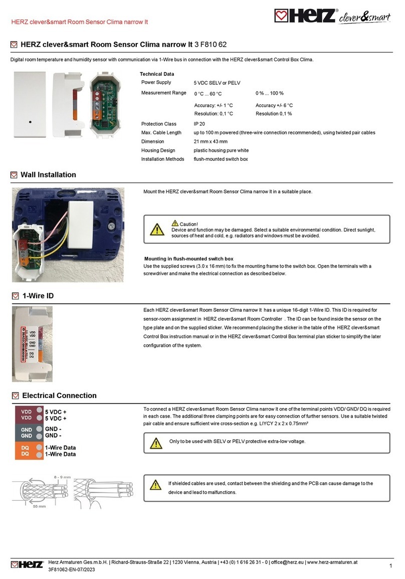 Herz clever&smart Clima narrow It Room Sensor installation manual