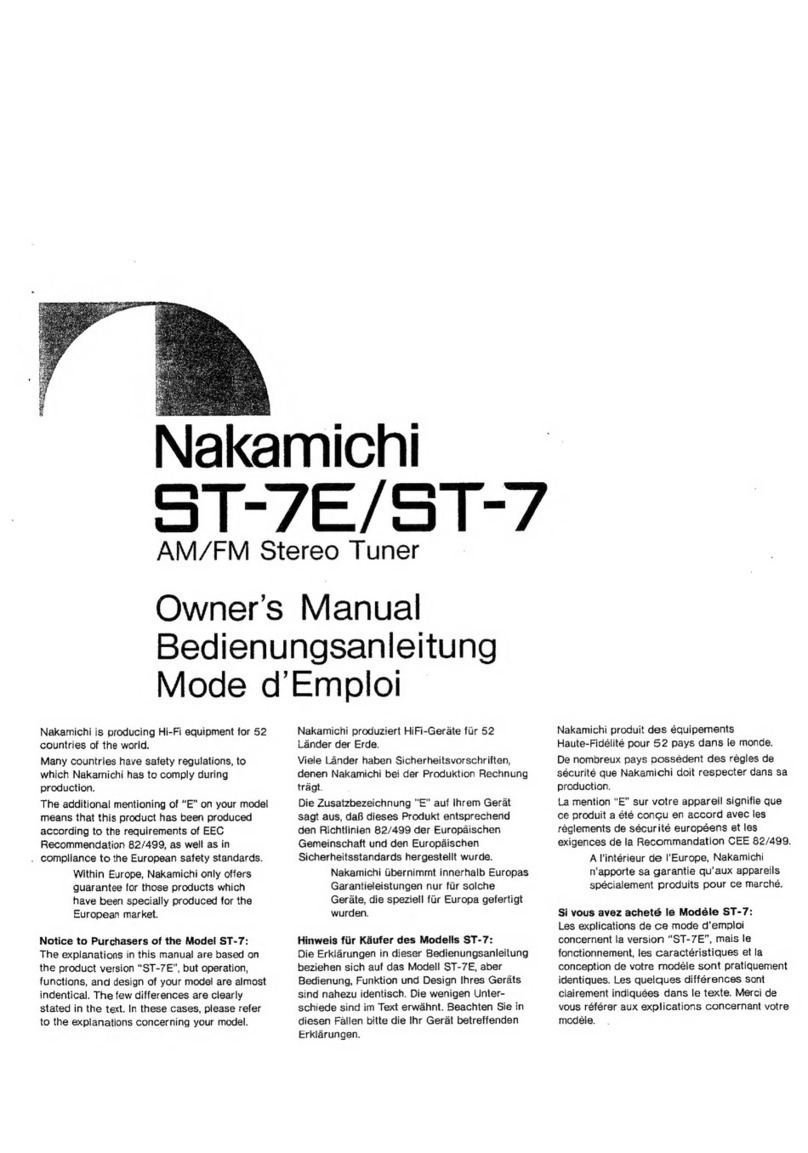 Nakamichi ST-7E User manual