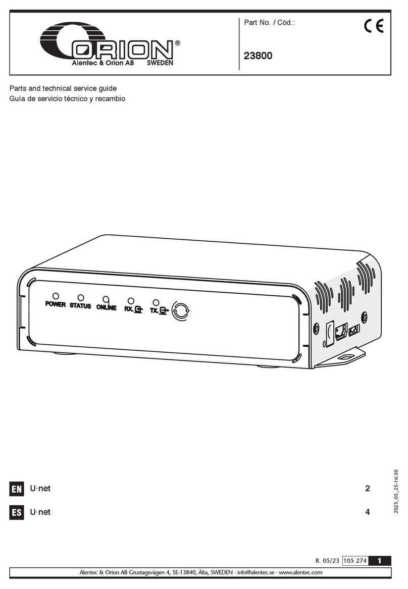 Alentec & Orion NEX-U 23800 Parts and technical service guide