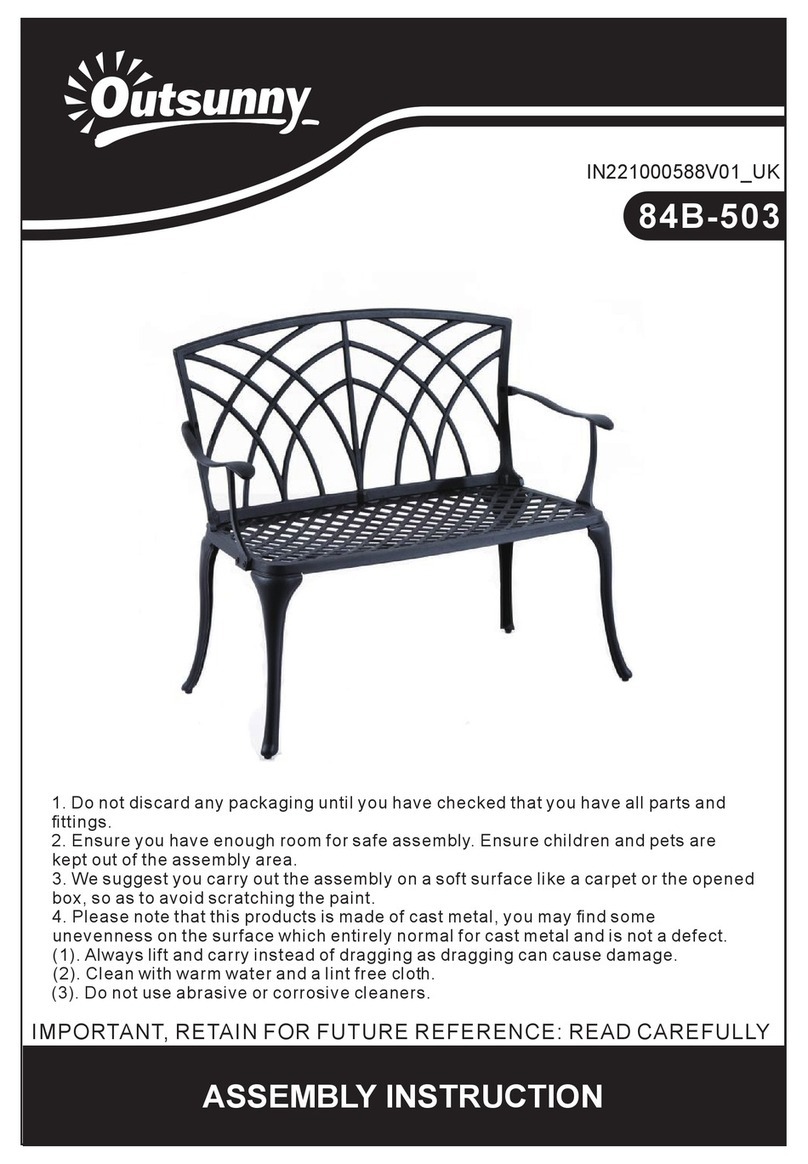 Outsunny 84B-503 Assembly instruction Outsunny 84B-503 Assembly instruction