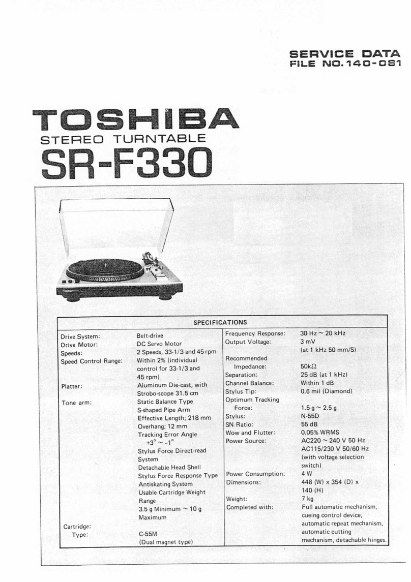 Toshiba SR-F330 Service data