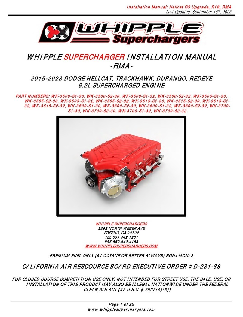 Whipple SUPERCHARGER WK-3500-S1-30 installation manual