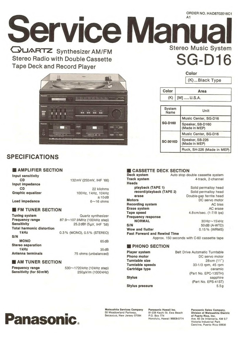 Panasonic SG-D16 Service manual