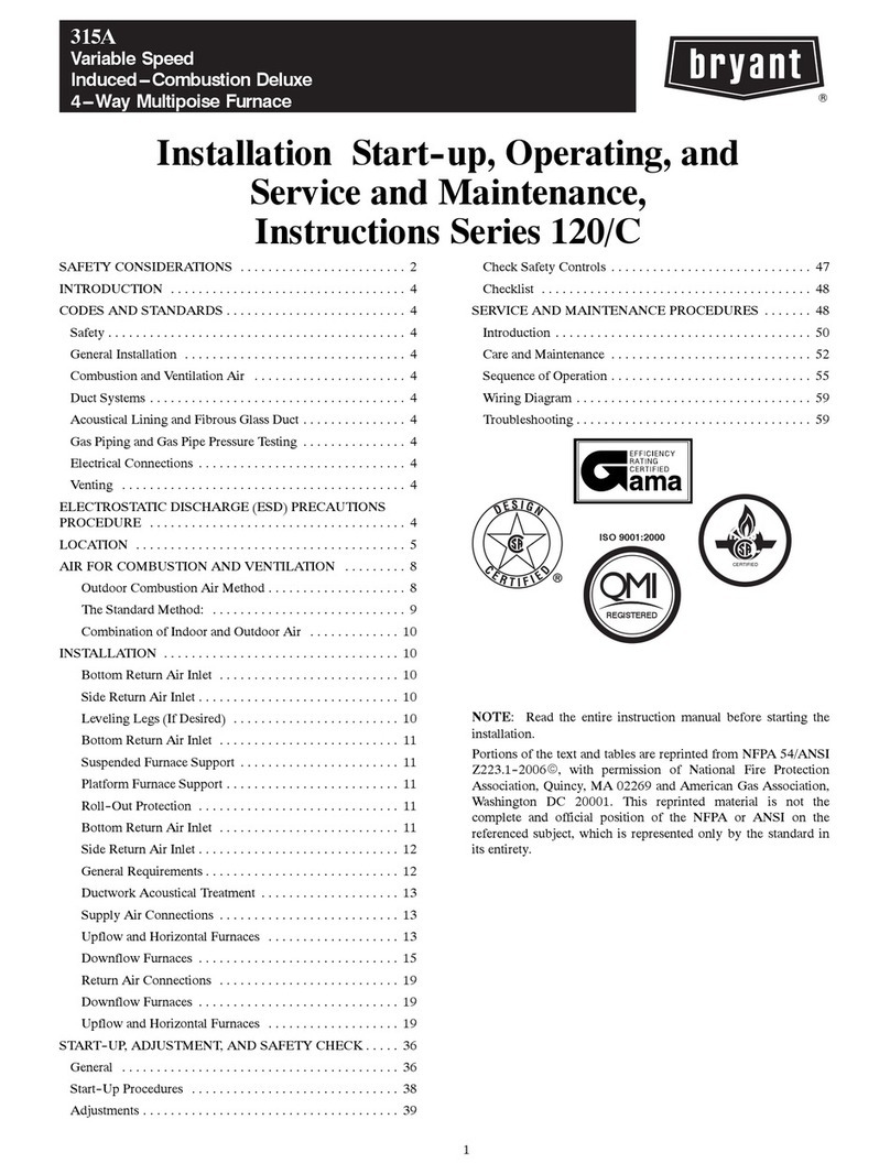 Bryant 120/C Series Installation, start-up, operating and service and maintenance instructions